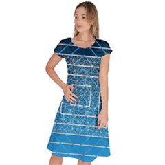 Network Social Abstract Classic Short Sleeve Dress