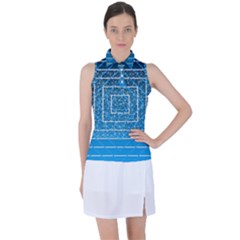 Network Social Abstract Women s Sleeveless Polo Tee