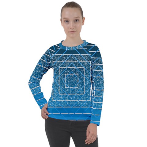 Network Social Abstract Women s Long Sleeve Raglan Tee by Ravend