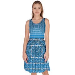 Network Social Abstract Knee Length Skater Dress With Pockets by Ravend