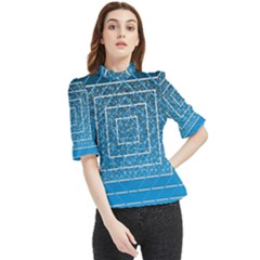 Network Social Abstract Frill Neck Blouse