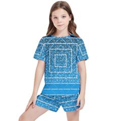 Network Social Abstract Kids  Tee And Sports Shorts Set