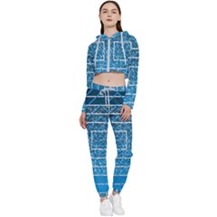 Network Social Abstract Cropped Zip Up Lounge Set