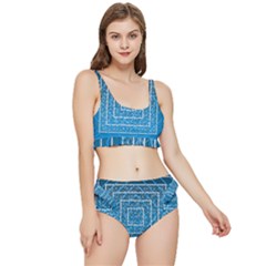 Network Social Abstract Frilly Bikini Set