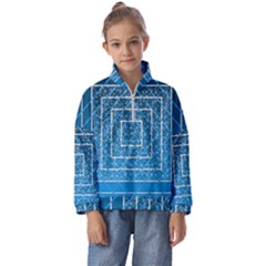 Network Social Abstract Kids  Half Zip Hoodie