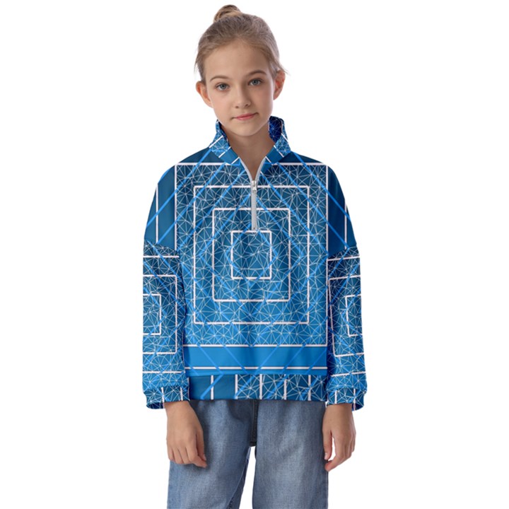 Network Social Abstract Kids  Half Zip Hoodie