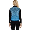 Network Social Abstract Women s Short Button Up Puffer Vest View2