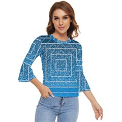 Network Social Abstract Bell Sleeve Top