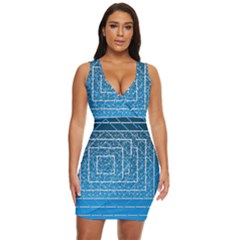 Network Social Abstract Draped Bodycon Dress