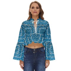 Network Social Abstract Boho Long Bell Sleeve Top