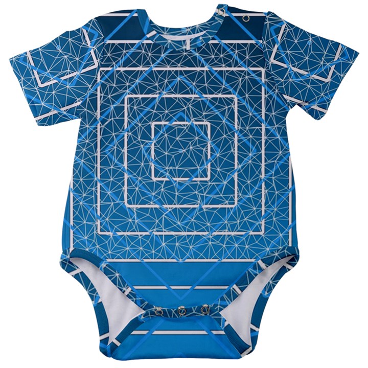 Network Social Abstract Baby Short Sleeve Bodysuit