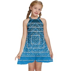 Network Social Abstract Kids  Halter Collar Waist Tie Chiffon Dress by Ravend