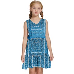 Network Social Abstract Kids  Sleeveless Tiered Mini Dress by Ravend