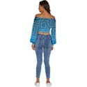 Network Social Abstract Long Sleeve Crinkled Weave Crop Top View4