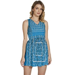 Network Social Abstract Sleeveless High Waist Mini Dress