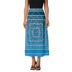 Network Social Abstract Classic Midi Chiffon Skirt