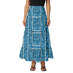 Network Social Abstract Tiered Ruffle Maxi Skirt