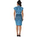 Network Social Abstract Vintage Frill Sleeve V-Neck Bodycon Dress View4