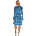 Network Social Abstract Long Sleeve Dress With Pocket View4