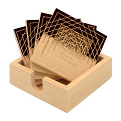 Network Social Abstract Bamboo Coaster Set