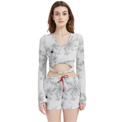 Almond Bread Apple Males Mathematics Velvet Wrap Crop Top And Shorts Set by Ravend