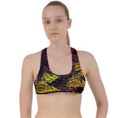 Abstract Painting Colorful Criss Cross Racerback Sports Bra by Ravend