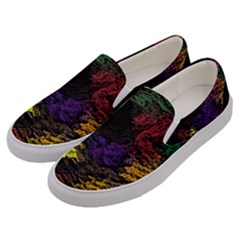 Abstract Painting Colorful Men s Canvas Slip Ons by Ravend