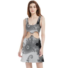 Apple Males Almond Bread Abstract Velour Cutout Dress by Ravend