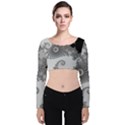 Apple Males Almond Bread Abstract Velvet Long Sleeve Crop Top View1