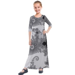 Apple Males Almond Bread Abstract Kids  Quarter Sleeve Maxi Dress by Ravend