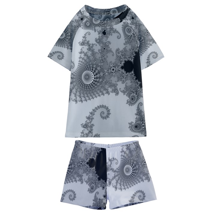 Apple Males Almond Bread Abstract Kids  Swim Tee and Shorts Set