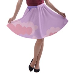 Sky Nature Sunset Clouds Space Fantasy Sunrise A-line Skater Skirt by Ravend