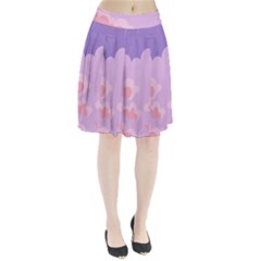 Sky Nature Sunset Clouds Space Fantasy Sunrise Pleated Skirt by Ravend