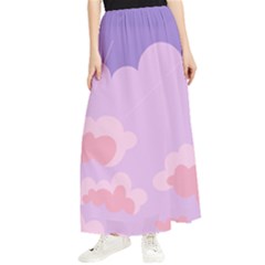 Sky Nature Sunset Clouds Space Fantasy Sunrise Maxi Chiffon Skirt by Ravend