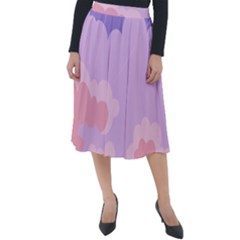 Sky Nature Sunset Clouds Space Fantasy Sunrise Classic Velour Midi Skirt  by Ravend