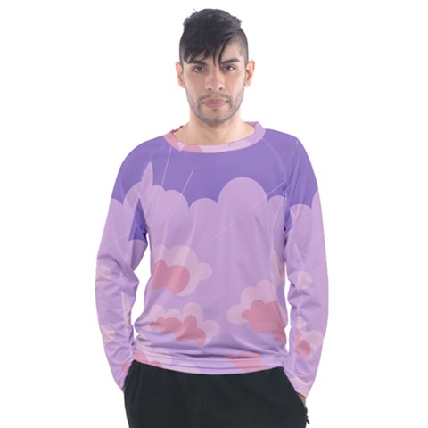 Sky Nature Sunset Clouds Space Fantasy Sunrise Men s Long Sleeve Raglan Tee by Ravend