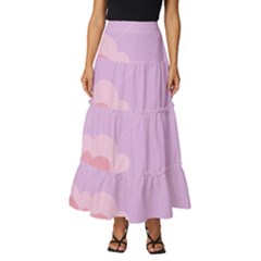 Sky Nature Sunset Clouds Space Fantasy Sunrise Tiered Ruffle Maxi Skirt by Ravend