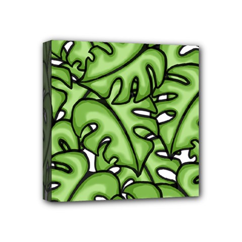 Leaves Nature Monstera Seamless Pattern Repeating Mini Canvas 4  X 4  (stretched) by Ravend