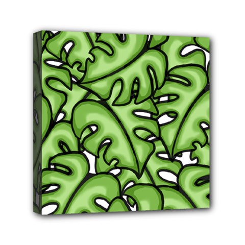 Leaves Nature Monstera Seamless Pattern Repeating Mini Canvas 6  X 6  (stretched) by Ravend