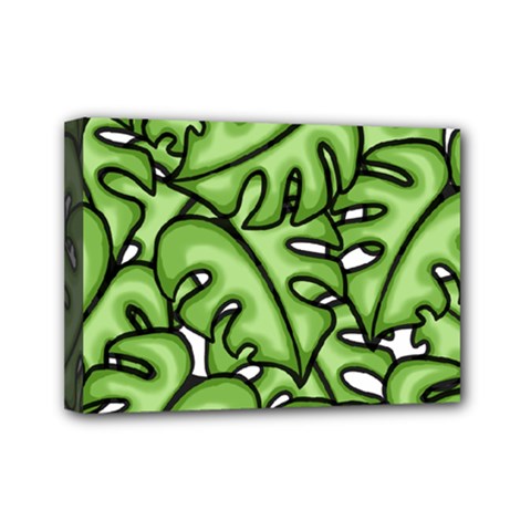 Leaves Nature Monstera Seamless Pattern Repeating Mini Canvas 7  X 5  (stretched) by Ravend