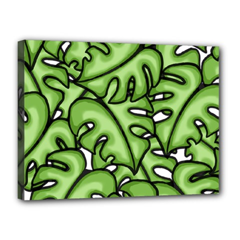 Leaves Nature Monstera Seamless Pattern Repeating Canvas 16  X 12  (stretched) by Ravend