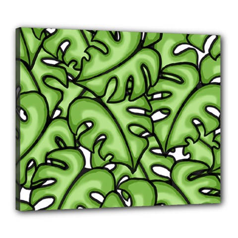 Leaves Nature Monstera Seamless Pattern Repeating Canvas 24  X 20  (stretched) by Ravend