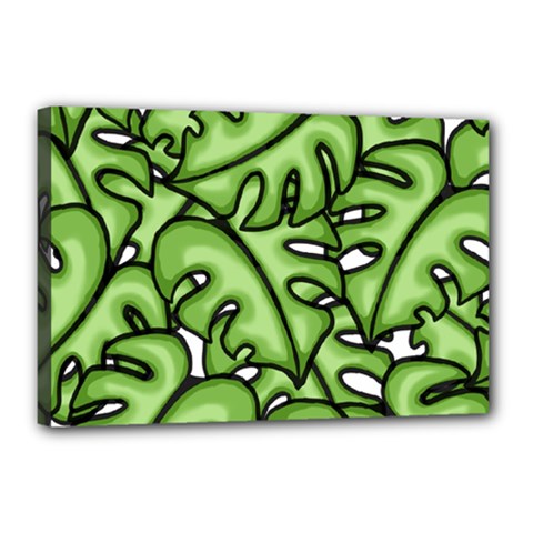 Leaves Nature Monstera Seamless Pattern Repeating Canvas 18  X 12  (stretched) by Ravend