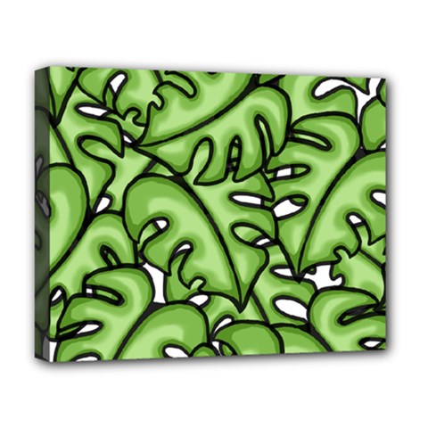 Leaves Nature Monstera Seamless Pattern Repeating Deluxe Canvas 20  X 16  (stretched) by Ravend