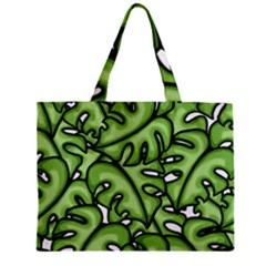 Leaves Nature Monstera Seamless Pattern Repeating Zipper Mini Tote Bag by Ravend