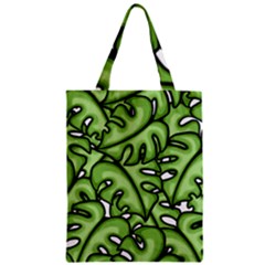 Leaves Nature Monstera Seamless Pattern Repeating Zipper Classic Tote Bag by Ravend