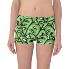 Leaves Nature Monstera Seamless Pattern Repeating Reversible Boyleg Bikini Bottoms by Ravend