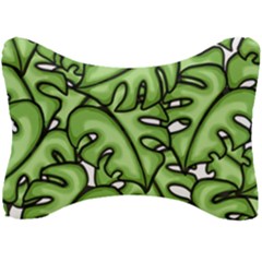 Leaves Nature Monstera Seamless Pattern Repeating Seat Head Rest Cushion by Ravend