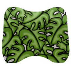 Leaves Nature Monstera Seamless Pattern Repeating Velour Head Support Cushion by Ravend