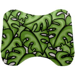 Leaves Nature Monstera Seamless Pattern Repeating Head Support Cushion by Ravend